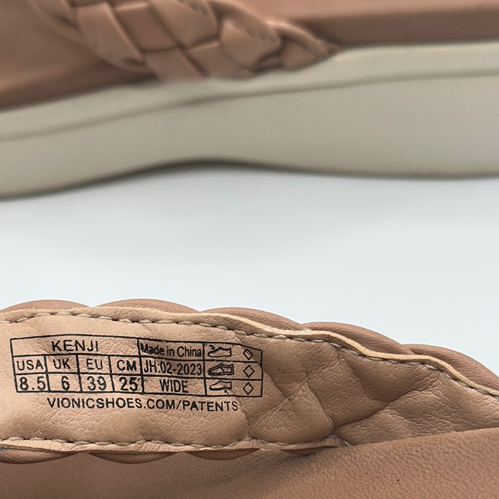 Vionic Sz 8 1/2  Kenji Tan Braided Platfirm Sandals Comfort Style - Picture 7 of 9